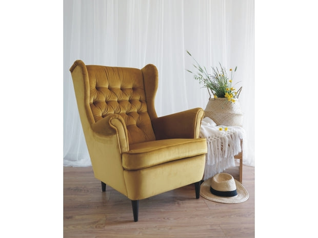 Sessel mit Samtstoff Hartley Gelb (4)