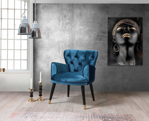 Sessel mit Samtstoff Vegas Blau