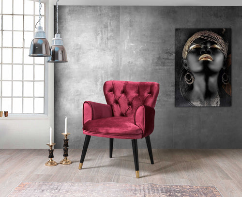 Sessel mit Samtstoff Vegas Burgund