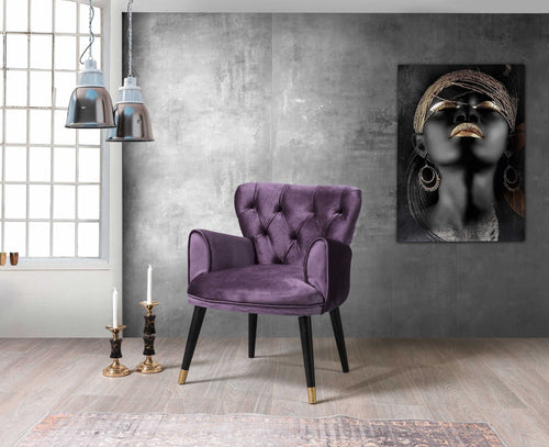 Sessel mit Samtstoff Vegas Violett
