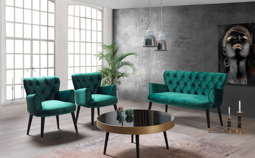 Sessel mit Samtstoff Vegas Grün (1)