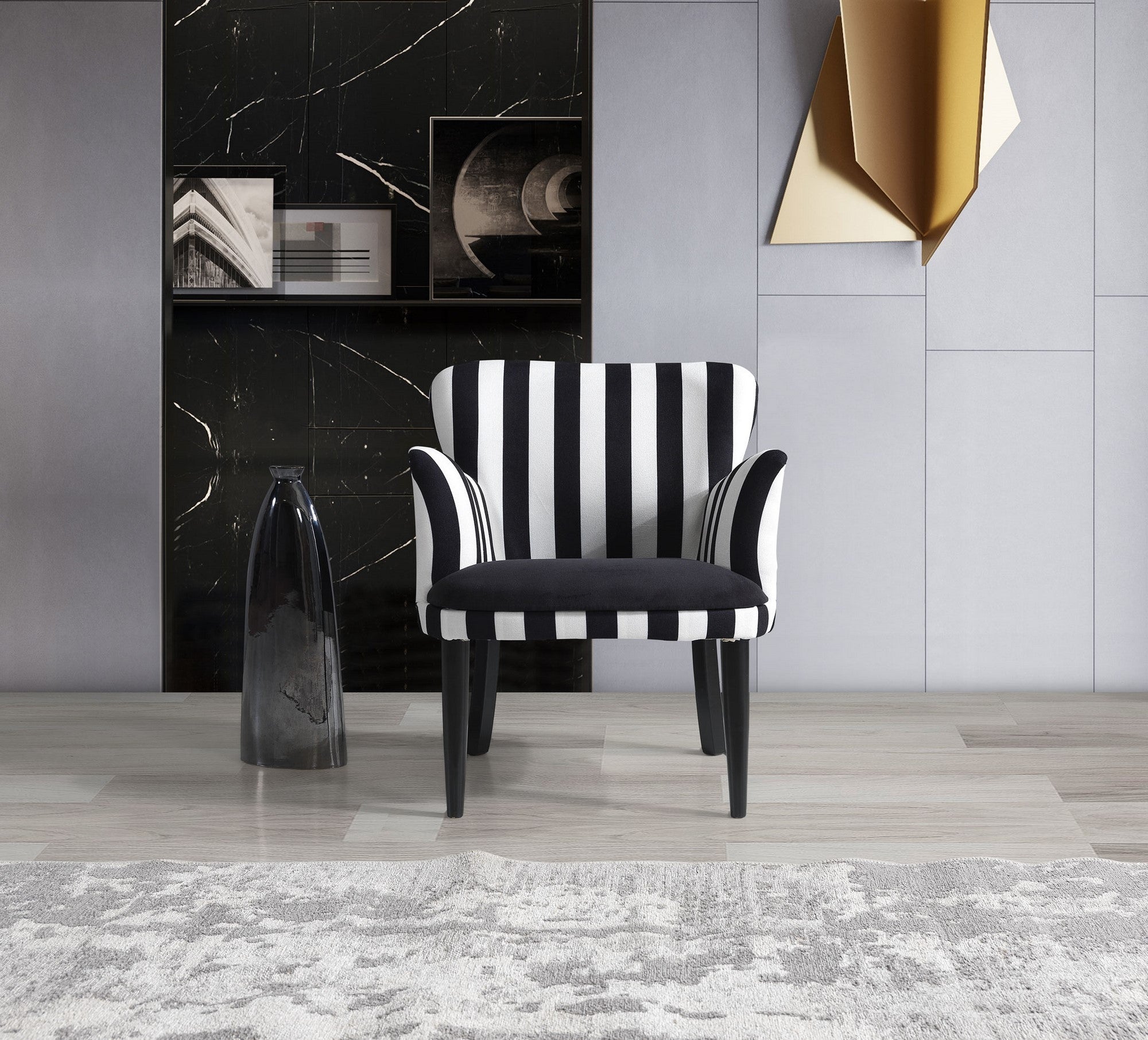 Sessel mit Stoff Zebrano Weiß und Schwarz