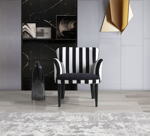 Sessel mit Stoff Zebrano Weiß und Schwarz