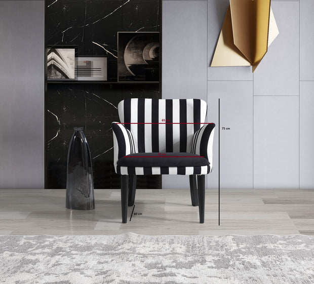 Sessel mit Stoff Zebrano Weiß und Schwarz (2)