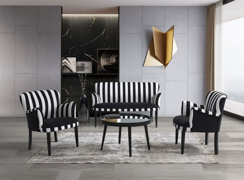 Sessel mit Stoff Zebrano Weiß und Schwarz (1)