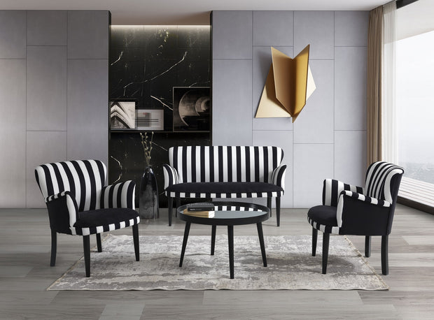 Sessel mit Stoff Zebrano Weiß und Schwarz (1)