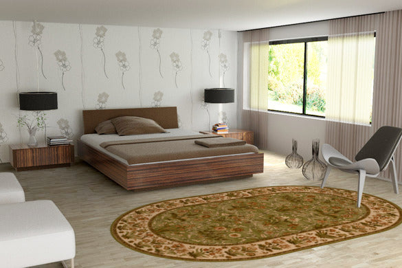 Teppich Wilton Olandia Oval Grün (1)