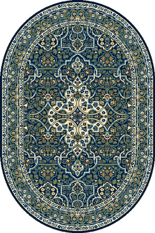 Teppich Wilton Laurus Oval Blau