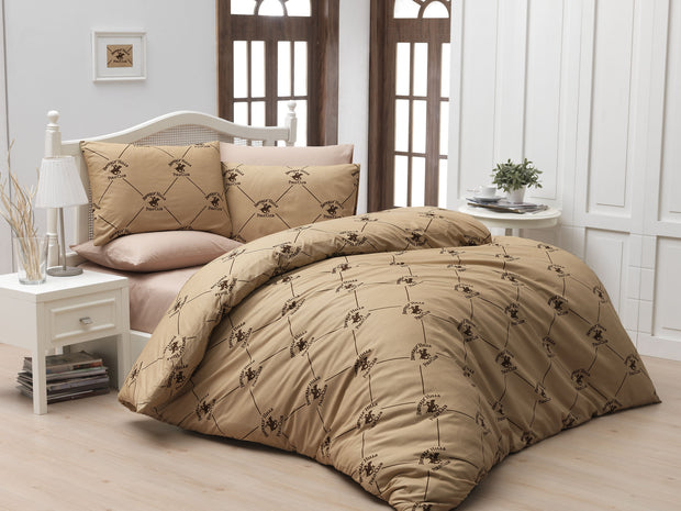 Bettwäsche Ranforce Baumwolle Beverly Hills Polo Club BHPC 006 Beige, 160 x 220 cm