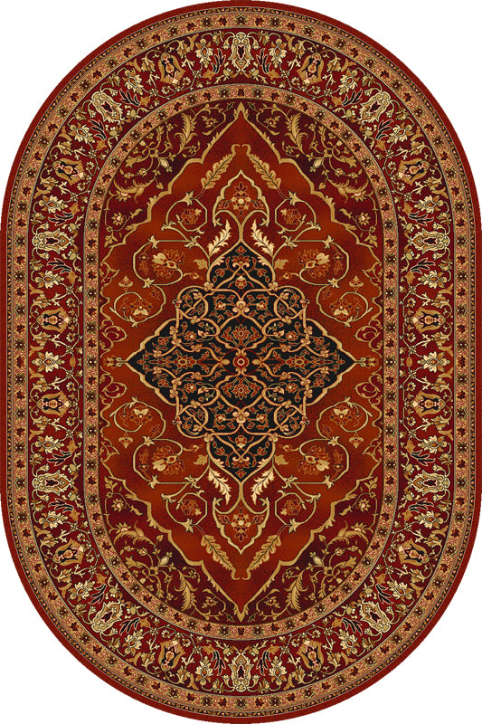 Teppich Wilton Leyla Oval Burgund