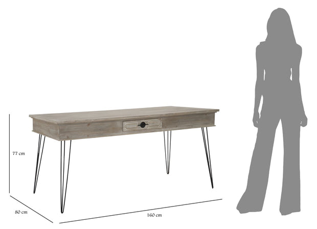 Esstisch mit 2 schubladen Saigon Natürlich (8)