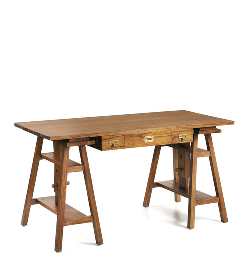 Schreibtisch mit 3 schubladen Star Nussbaum