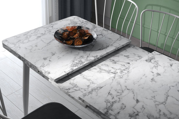 Esstisch Ausziehbarer Ayo 1183 Weiß und Schwarz (3)