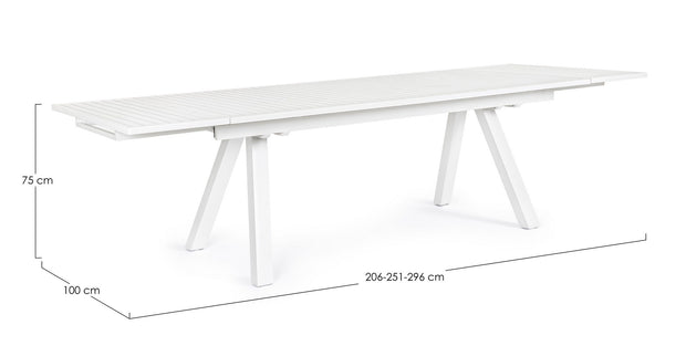 Ausziehbarer Gartentisch Crozet Weiß (9)