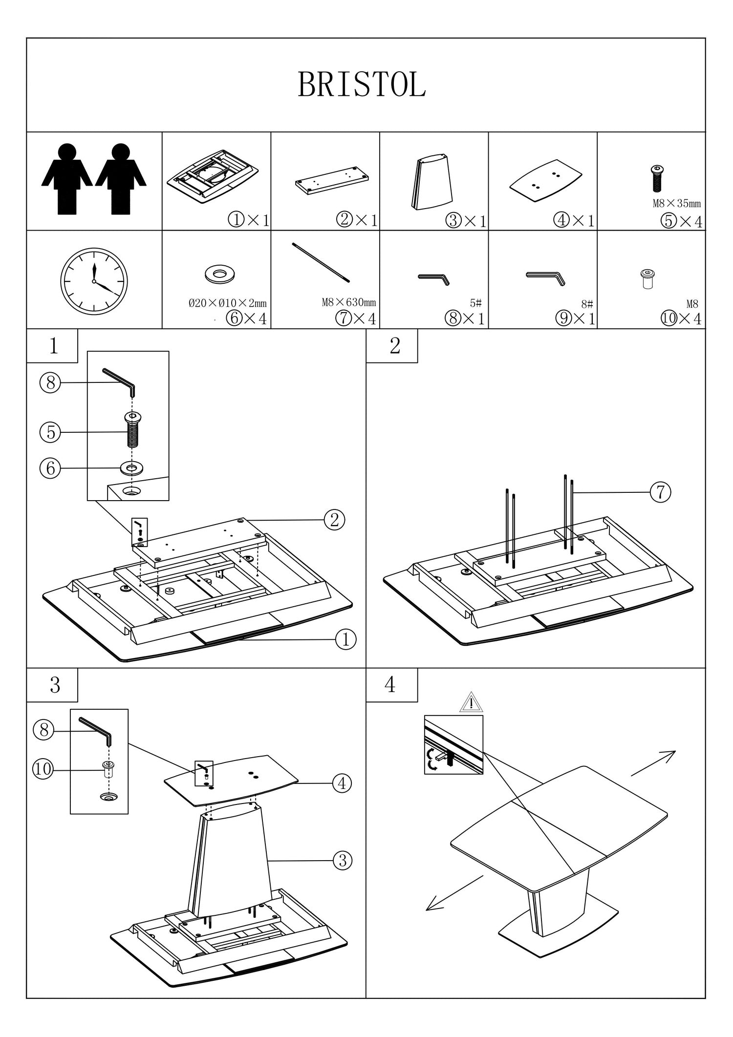 Esstisch Ausziehbarer Brian Schwarz (11)