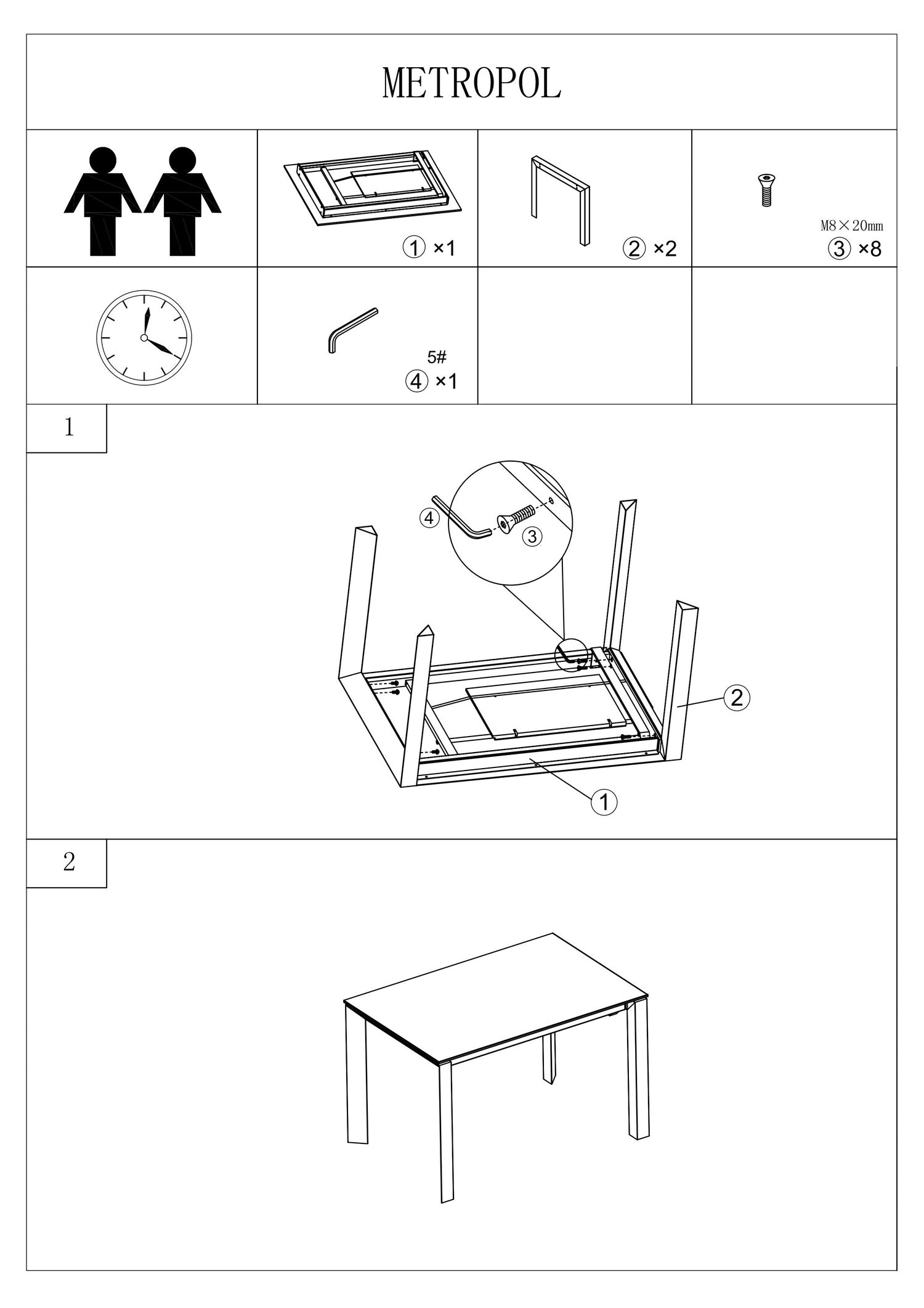 Esstisch Ausziehbarer Metrapolaris Weiß (10)