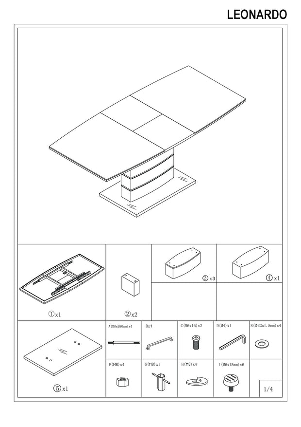 Esstisch Ausziehbarer Leonid Weiß (1)
