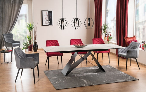 Esstisch Ausziehbarer Wesley III Weiß und Schwarz (1)