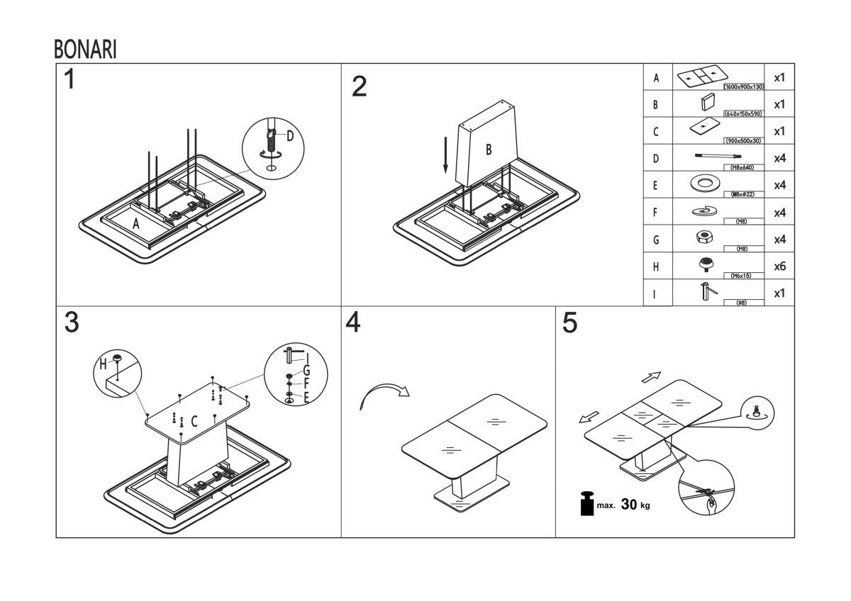 Esstisch Ausziehbarer Bonnye Weiß (16)