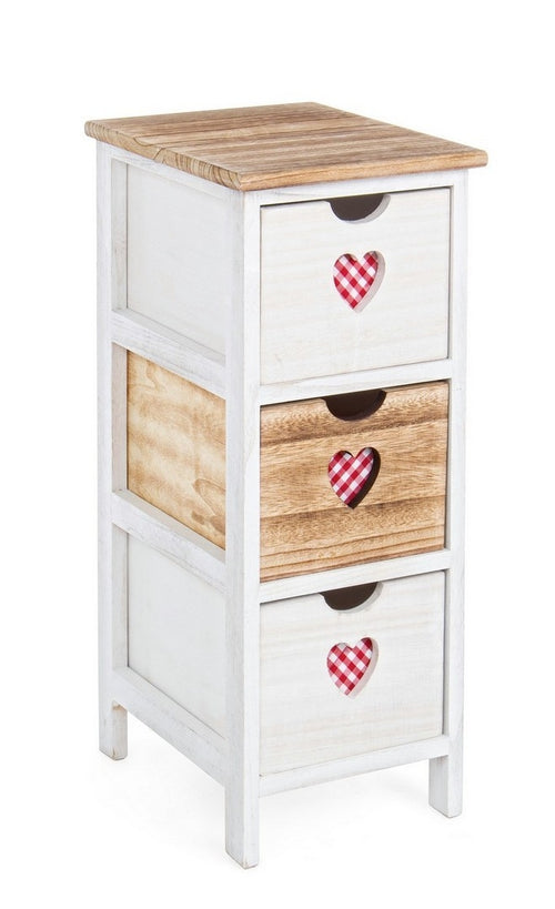 Nachttisch mit 3 schubladen Chalet Slim Weiß