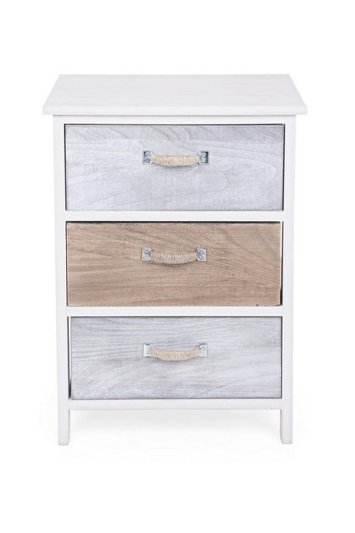 Nachttisch mit 3 schubladen Meredith Elfenbein (1)