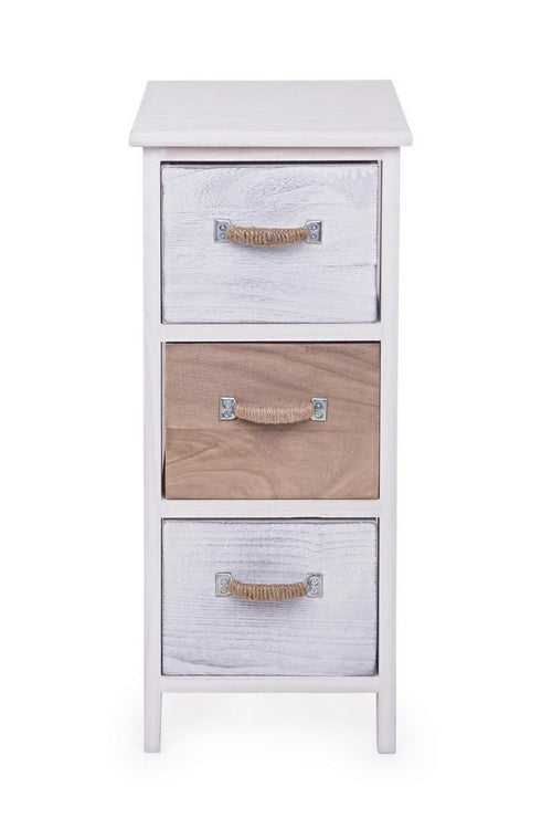 Nachttisch mit 3 schubladen Meredith Slim Elfenbein (1)