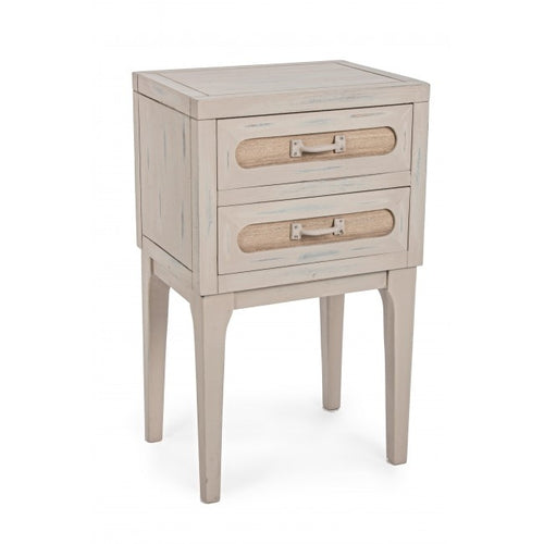 Nachttisch mit 2 schubladen Edison Elfenbein