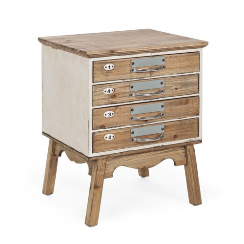 Nachttisch mit 4 schubladen Sixtem Natürlich