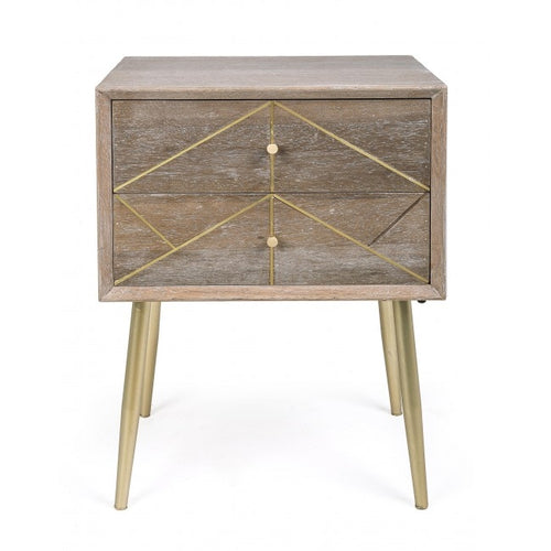 Nachttisch mit 2 schubladen Filomena Natürlich (1)