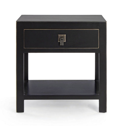 Nachttisch mit 1 schublade Pechino Schwarz (1)