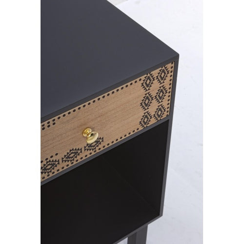 Nachttisch mit 1 schublade Argun Schwarz (1)