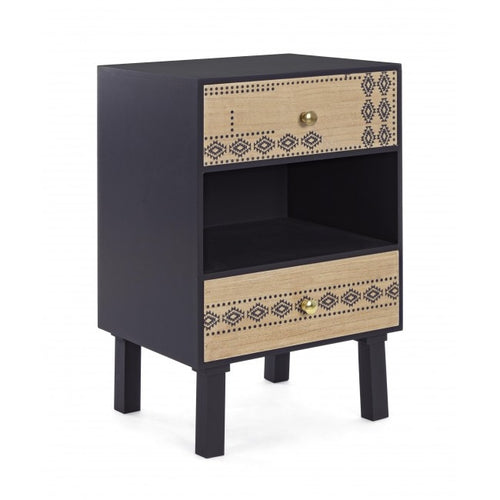 Nachttisch mit 2 schubladen Argun Schwarz
