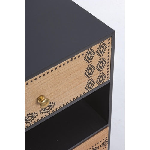 Nachttisch mit 2 schubladen Argun Schwarz (1)