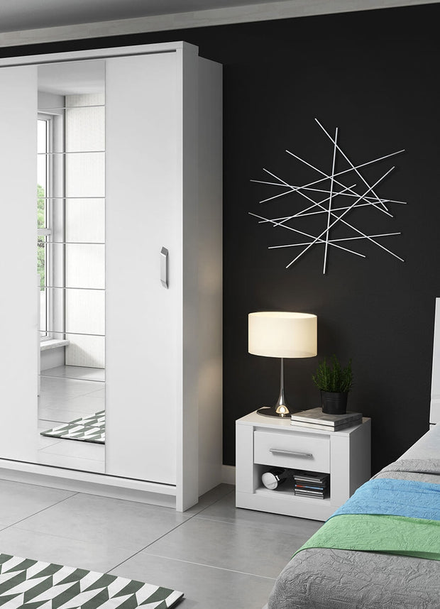 Nachttisch mit 1 schublade, Arti 07 Weiß Matte (2)