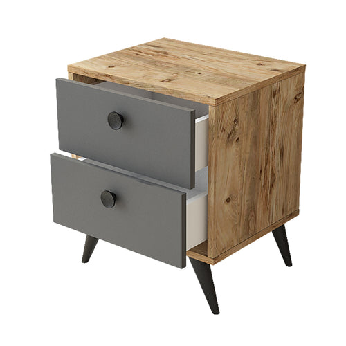 Nachttisch mit 2 schubladen, Vilamo VL67-222 Anthrazit (1)