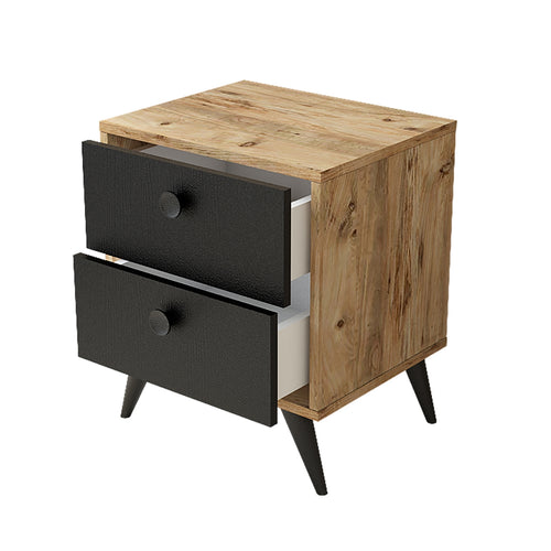 Nachttisch mit 2 schubladen, Vilamo VL67-232 Schwarz (1)