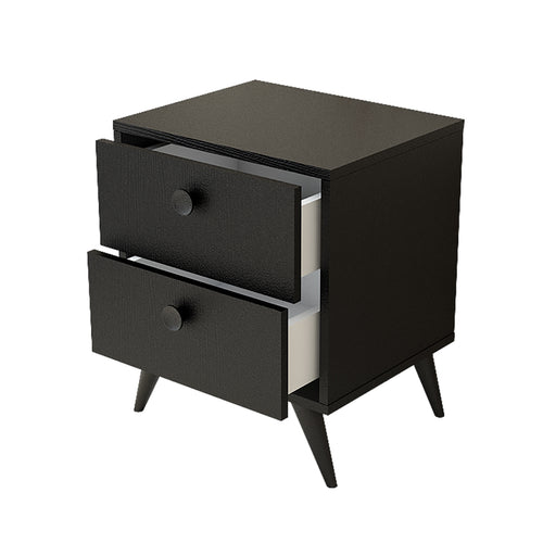 Nachttisch mit 2 schubladen, Vilamo VL67-332 Schwarz (1)