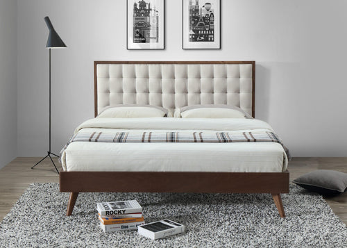 Bett mit Stoff Solomaris Beige (1)