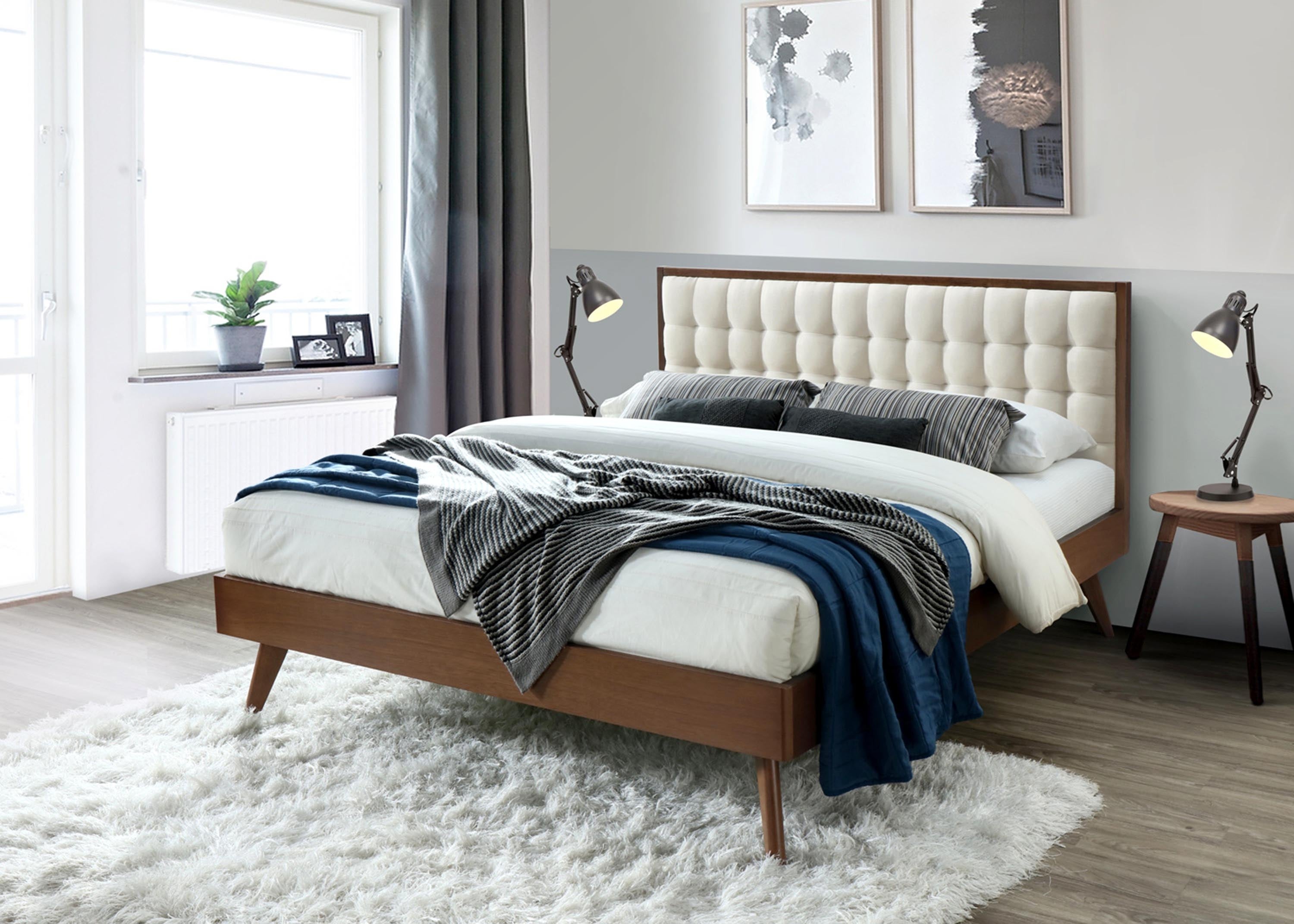 Bett mit Stoff Solomaris Beige (3)