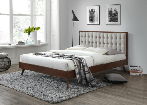 Bett mit Stoff Solomaris Beige