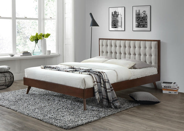 Bett mit Stoff Solomaris Beige