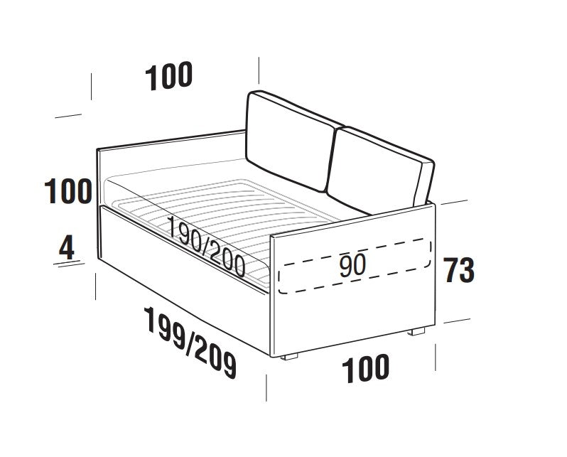 Tagesbett mit 2 schubladen, aus Stoff Lantanis Gelb (8)