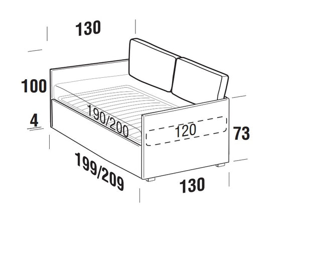 Tagesbett mit 2 schubladen, aus Stoff Lantanis Gelb (7)
