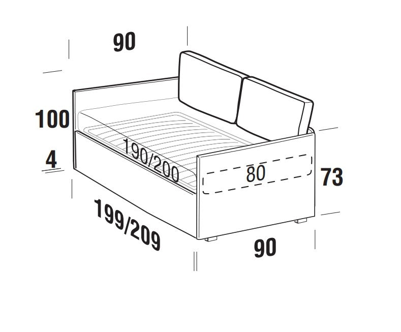 Tagesbett mit 2 schubladen, aus Stoff Lantanis Gelb (9)