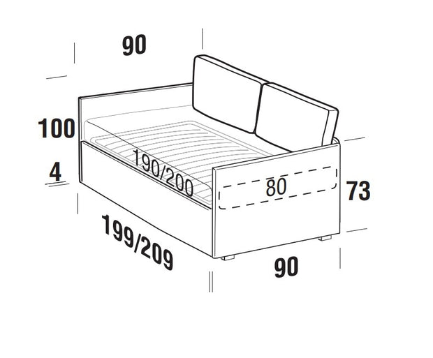 Tagesbett mit 2 schubladen, aus Stoff Lantanis Gelb (9)