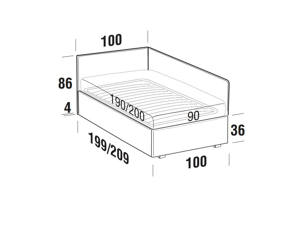 Tagesbett mit Stauraum, aus Stoff Pentase Rot (8)