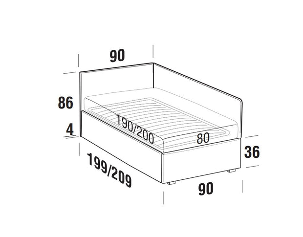 Tagesbett mit Stauraum, aus Stoff Pentase Rot (7)
