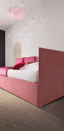 Tagesbett mit Stauraum, aus Stoff Pentase Rot (4)