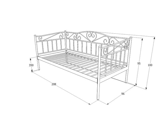Tagesbett Metall Brinda Weiß (2)
