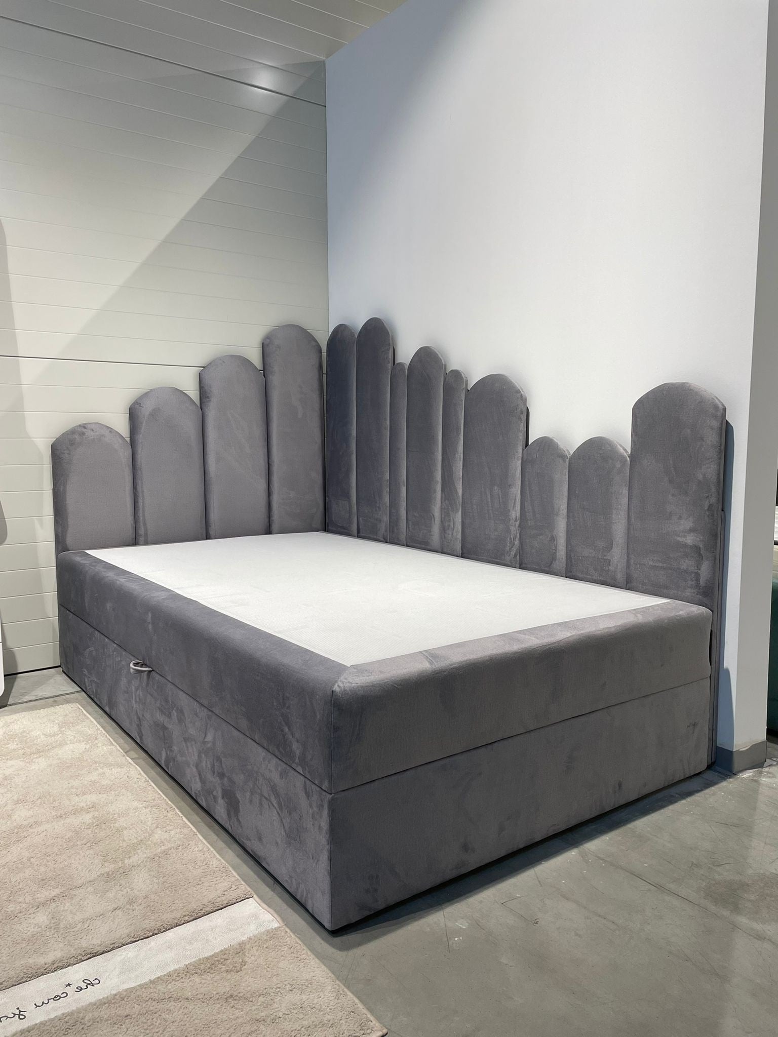 Tagesbetten mit Stauraum, aus Stoff, Bumps Right Grau & MZRPL-BED-BUMPS-RIGHT-MONOLITH-84